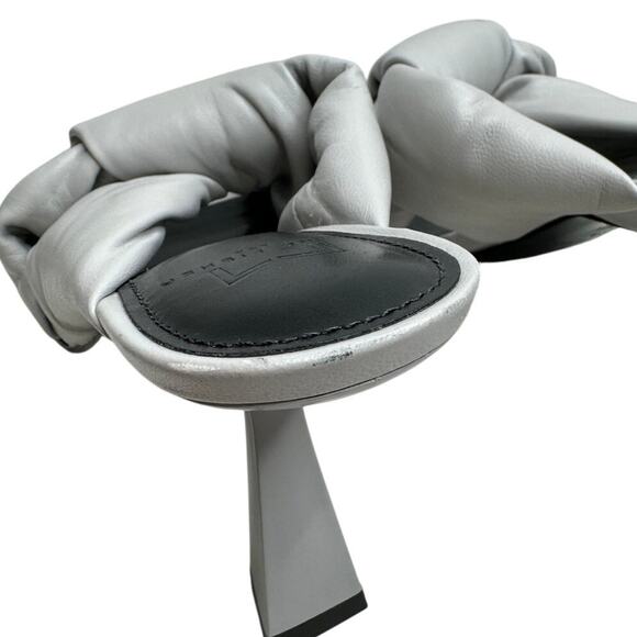 NEW Marc Fisher Dellian Gray Mule Knot Square Toe Slip On Leather Heel, Size 7.5 - Picture 6 of 9